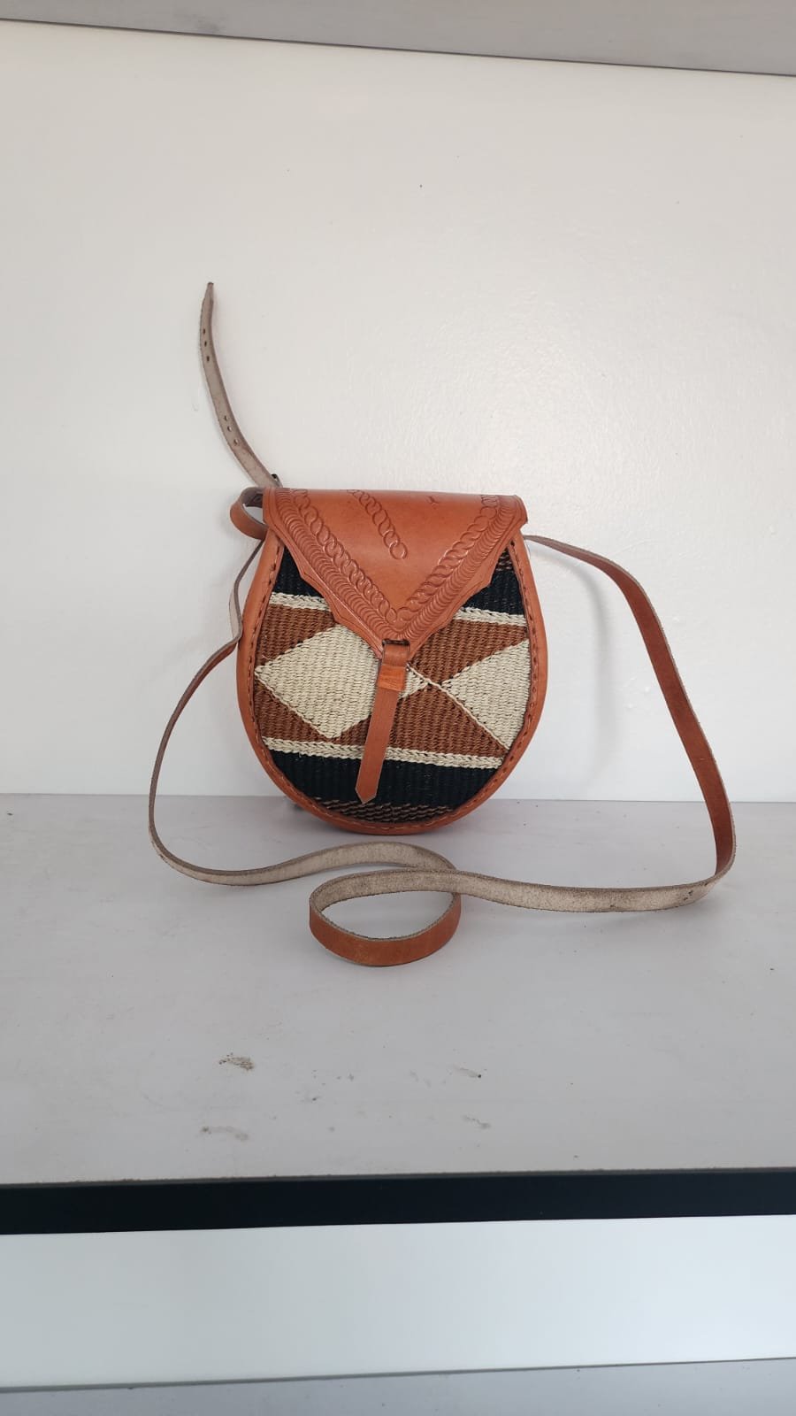 Hand woven handbag