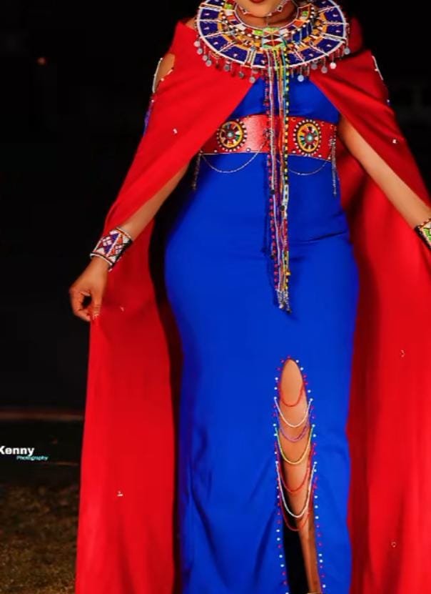 Masaai decorated dress